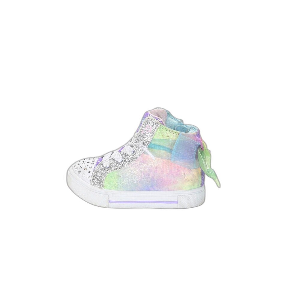 Twinkle Toes Little Girls Tie Dye Glitter Side Zip High Top Sneakers Size 6